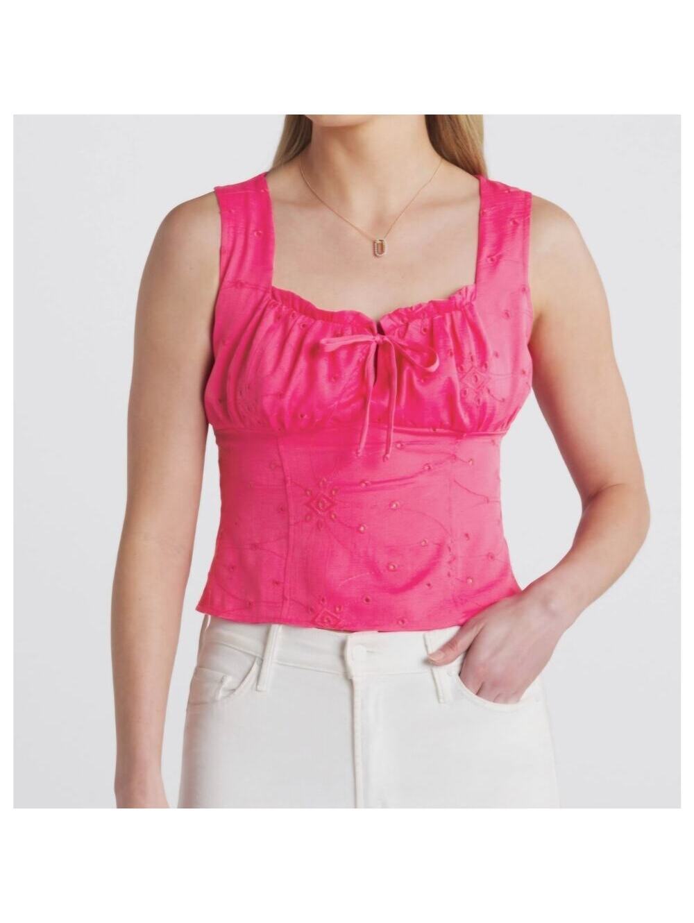 NWOT The General Good Large Pink Eyelet Corset Bustier Top Size L